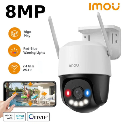 Imou Cruiser SC 8MP 4K Outdoor Security Wifi IP Camera POE Connection AOR Mode Red-Blue warning lights Algo Play Surveilliance