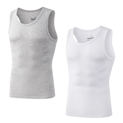 2Pcs/Pack Men's Tank Top Sleeveless Gym T-Shirt Man Vest Solid Color Compression Undershirts Men Tops High-Quality Bamboo Fiber