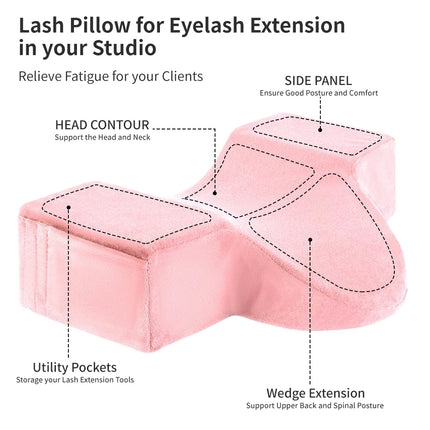 Eyelash Pillow Neck Support Pink Lash Extension Accessories Neck Pillow for Eyelash Extensions Memory Foam U Shaped Pillow