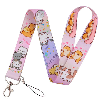 Cute Cartoon Cat Duck Neck Strap Lanyards For Keychain ID Credit Card Pass Animal Hang Rope Cell Phone Charm Accessories