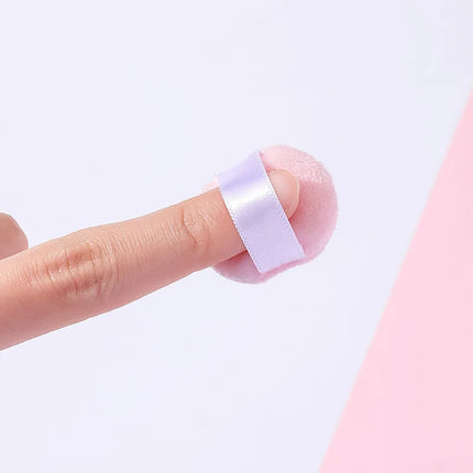 Velvet Mini Finger Puff Detail Makeup Setting Powder Sponge Face Concealer Blending Cosmetic Puff Makeup Tool Random Colors