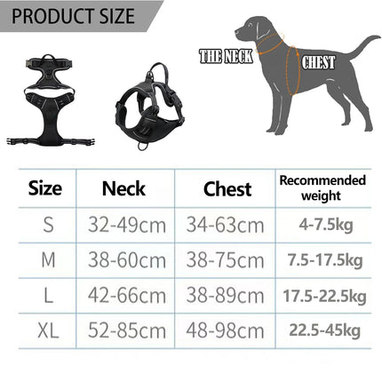Dog Harness for Dogs No Pull Chest Harness Dog Traction Medium Dog Vest Adjustable Padded Vest Breathable with Reflective Tape