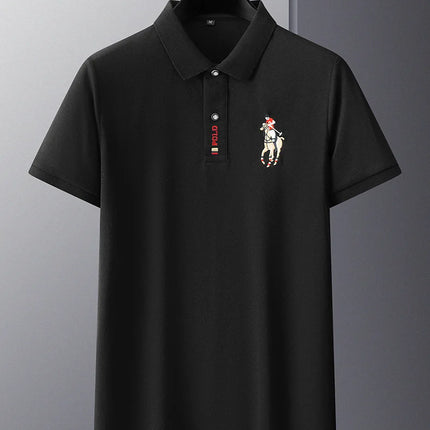 Brand Embroidered Men's Pure Cotton Popsicle Cotton Short Sleeve Polo Shirt Summer New Business Casual Breathable Men's Top 4XL