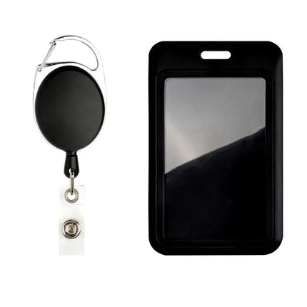 1/2set card holder ID Badge Holder with Heavy Duty Carabiner Reel Clip Set Retractable Vertical Holders Women Men