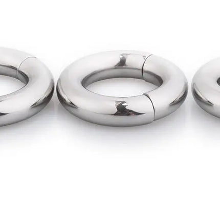 5 Size Metal Penis Ring Magnetic Ball Stretcher Silver Cock Ring Weighted Exercise Scrotum Pendant Bondage Sex Toys For Men