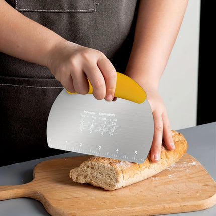1pc  ，Stainless Steel Dough Scraper: Multi-Use Baking Tool for Pastries & Bread – Holiday-Safe Kitchen Gadget