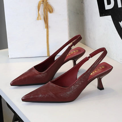 Banquet High Heels For Women Simple Slim Heels With Empty Pointed Toe Shoes With Tripping Temperament Fashionable Women's Shoes