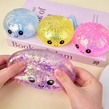 Viral Hidden Design 1-4Pcs Glitter Bead Dumpling Squishy, Blind Box with Box, Realistic Bun & Dumpling Squeeze Toy, Stress Relie