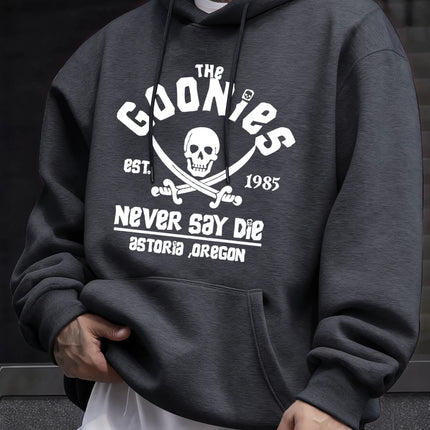 Distressed Goonies Never Say Die Mens Sweatshirt Fashion Casual Hoodies Soft Loose Pullovers Fleece Autumn Unisex Clothing