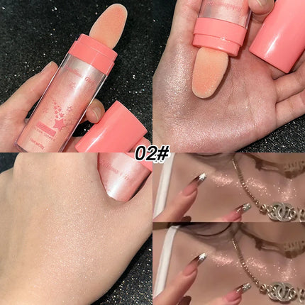 Fairy Powder Highlighter Stick High gloss glitter Shimmering Contour Blush for Brightening and Defining Your Features concealer