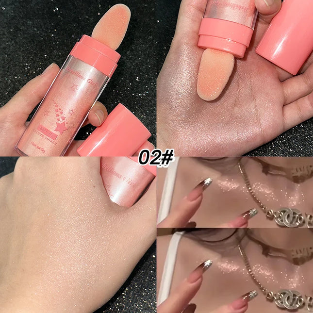 Fairy Powder Highlighter Stick High gloss glitter Shimmering Contour Blush for Brightening and Defining Your Features concealer