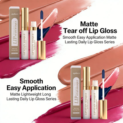 Matte Tear off Lip Gloss Peel off Lip Stain Reveal Long Lasting Waterproof Hydrating Tinted Natural Lip Gloss Makeup 3 Colors
