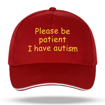 Please Be Patient I Have Autism Cap Baseball Cap Hat Outdoor Fish Women Printed Czapka Bonnet Spring Casual mens cap