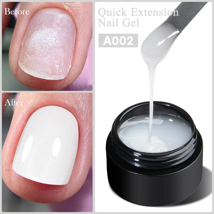 8ml Quick Building Extension Nail Gel Milky White Semi-Permanent UV/LED Gel Varnish Suitable for Manicure DIY Nail Prolong Tool