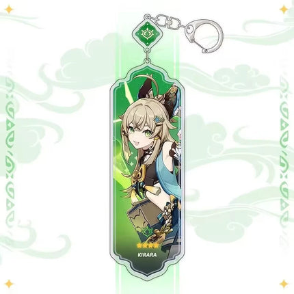 Anime Keychain Linnea Flins Durin Mualani Furina Arlecchin Key Chain Accessories Genshin Impact Cute Bag Pendant Key Ring Gift