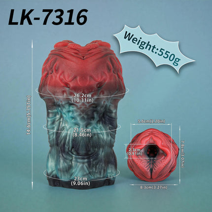 SHAZ Unique Monster Big Mouth Stroker, Realistic Lip Internal Texture, Gradient Two-Tone Soft Silicone, Adult Toy For Collection