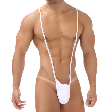 Men Exotic Teddies Man Mankini Sexy Bodysuit Underwear Lingerie Spaghetti Strap G String One-piece Thong Bathing Suit Adjustable