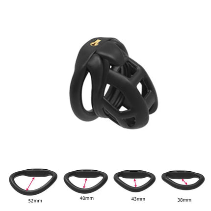 Chastity Lock Cock Cage 3D Invisible Lock with 4 Arc Ring Testicle Chastity Belt BDSM Toy Hentai Bondage SexToy