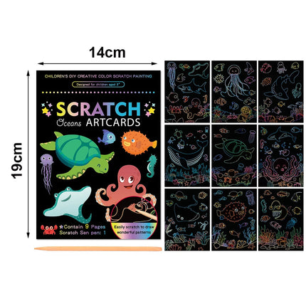Rainbow Magic Scratch Off Paper Set for Kids Arts Scraping Painting Toy Children DIY Graffiti Book Montessori Educational Toys