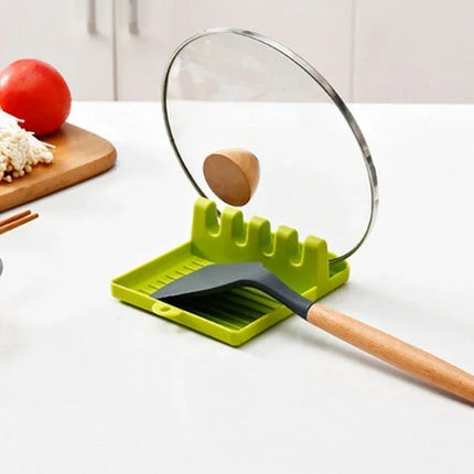 Pan Lid Holder Supports Spoons Pot Cover Rests Spatula Stand For Kitchen Convenience Utensils Tools Accessories Cooker Organizer