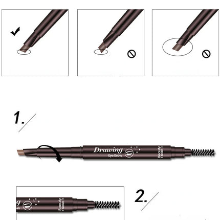 Double Ended Eyebrow Pencil Waterproof Long Lasting Eyebrow Enhancers Eye Makeup Cosmetic Tools with Brush Brow Extension Pencil