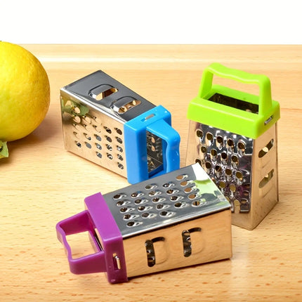 Mini Four-Sided Stainless Steel Grater, Small Household Cheese Grater, Multifunctional Ginger, Garlic, and Chocolate Grater, Kitchen Gadget