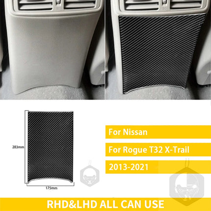 For Nissan X-Trail Rogue T32 2013-2021 Accessories Carbon Fiber Interior Car Door Instrument Cupholder Trim Sticker