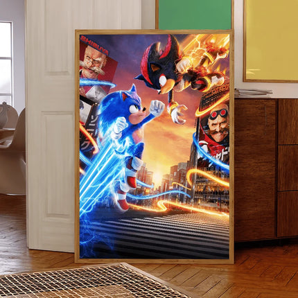 Sonic Hedgehog 5D Diamond Painting 30x40cm - DIY Wall Art Decoration / Peinture Diamant 5D Sonic 30x40cm - Déco Murale