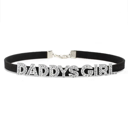 Sexy Gothic DADDYS GIRL Letters Choker Necklace Women DIY Custom Name Collar Chocker Jewelry Necklaces Customized Products Gift
