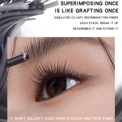 MACKANDY New Steel Pipe Black Technology Mascara Upgrade Non-Clumping Smudge-Proof Long Lasting No-Flake Waterproof Mascaras