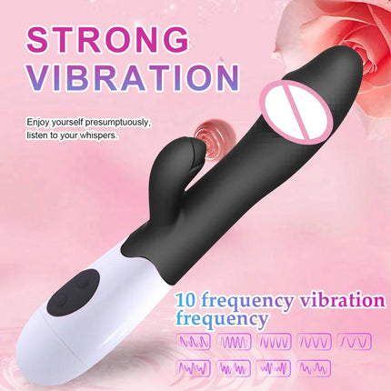 Rabbit Vibrator for Women Vagina G-Spot Nipple Clitoris Stimulator Thrusting Telescopic Rotating Dildo for Adult Sexy Toys