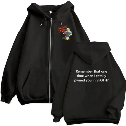 Funny Blame John Meme Zipper Hoodie Shedletsky Forsaken Fashion Autumn/Winter Sweatshirt Men Women Casual Oversized Coats Hoody