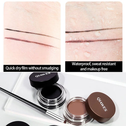 Black Brown Eyeliner Cream Waterproof Beauty Cosmetics Long Lasting Eyeliner Gel Eyeshadow Makeup Tools with Brush Set Eye Liner