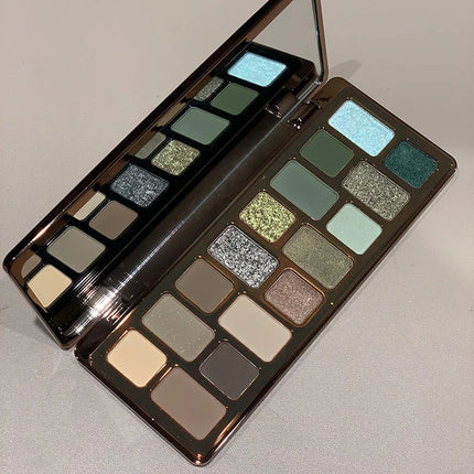 DIKALU 16 Color Eyeshadow Palette Professional Women Makeup Long-Lasting Pearly Shiny Pink Blue Green Eye Shadow Palette Glitter