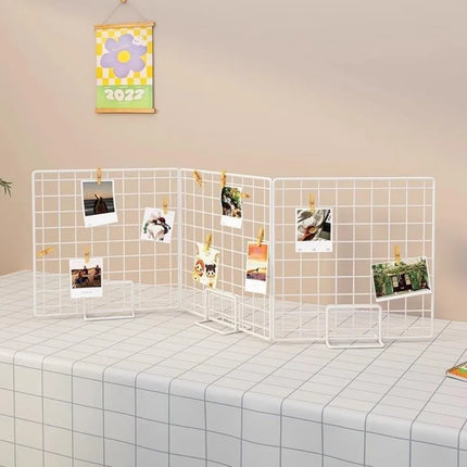 Modern Grid Display Rack Metal with Base Storage Rack Grid Frame Jewelry Booth Rack For Grid Panel