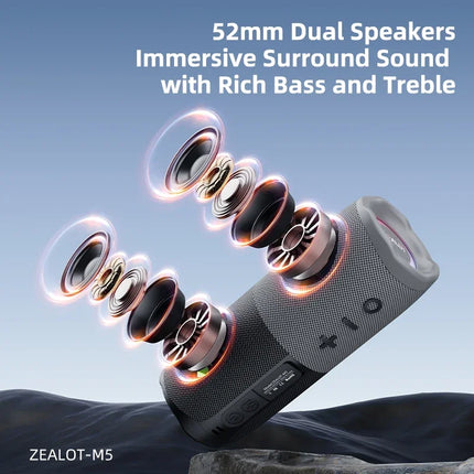 ZEALOT-M5 Magnetic Bluetooth Speaker 2-in-1 Power on Couplet Mini Speaker Macaron Color Dual Channel Speaker,Micro SD Card