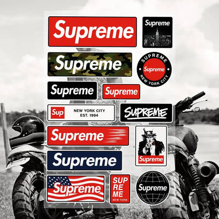 S-U-P-R-eM-e Aesthetic Graffiti Waterproof PVC Stickers for Car Motorcycle Skateboard Helmet Notebook