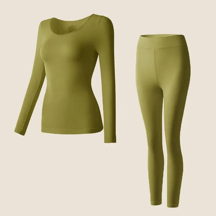Two Piece Set Thermal Underwear Winter Clothes Women 2025 Ultra-thin Heating Hyaluronic Acid Skin Lingerie Sets