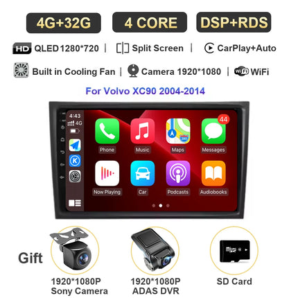 Android 15 For Volvo XC90 2004-2014 Car Radio Multimedia Video Player Navigation Stereo GPS Octa Core 2 Din 360 Camera WiFi 5G