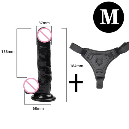 Strapon Dildo for Women Suction Cup Realistic Strap-On Dildo Huge Penis Belt Sexual Harness Strap On Anal Sex Toy for Lesbian