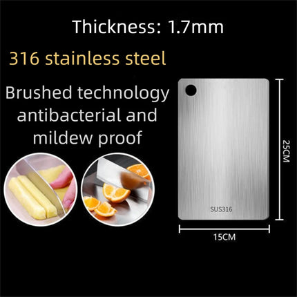 316 Stainless Steel Panel and Chopping Board Kitchen Household Thickened Double Sided Cutting Board Block Kneading Dough Board