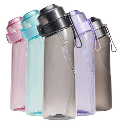 Flavored Water Bottle with Taste Pods Magic Gourde Tasting Drinking Bottle Fruit Flavor Air Sports Outdoor Waterfles Water Cup