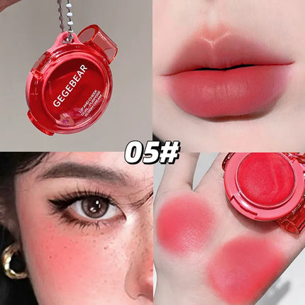 Gege Bear Natural Cream Blush Cheek Color Stick Dual Use Lip And Cheek Gift For Beauty And Health Makeup Fans