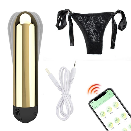 Wearable bullet vibrator G-spot clitoris stimulation adult sex toy with app remote control vibration invisible strap underwear