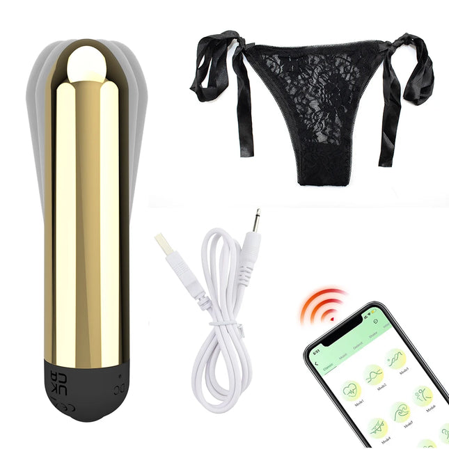 Wearable Bullet Vibrator G-Spot Clitoris Stimulation Adult Sex Toy with App Remote Control Vibration Invisible Strap Underwear