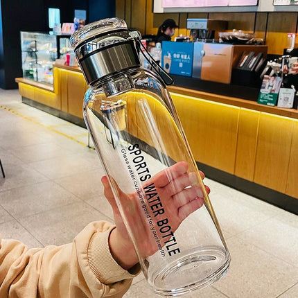 Large Capacity Glass Water Bottle Transparent Milk Juice Cup  for Tour Outdoor Sports and Travel Leak Glass Bottle