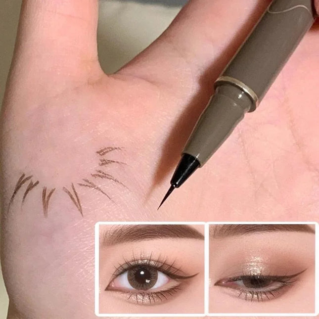 Slim eyeliner is waterproof, sweat-proof, long-lasting, and smudge-proof. Newbie brown liquid eyeliner pen