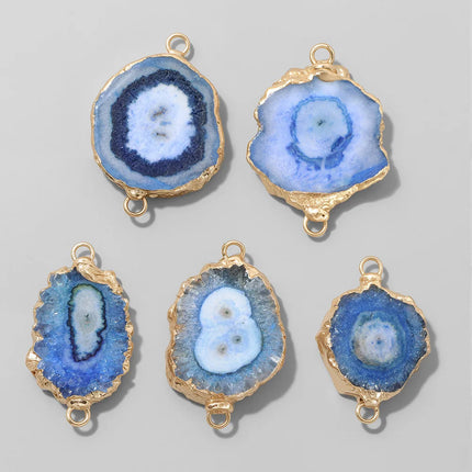 Fashion Irreguar Druzy Agat Pendant Natural Quartz Connector Charms For Jewelry Making  Necklace Bracelet Earrings DIY 2pcs/lot