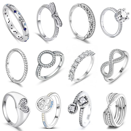 925 Originales Silver Bow Tree Of Life All For Love Heart Wedding Ring Luxury Set Woman Jewelry Party Gift Things From 1$