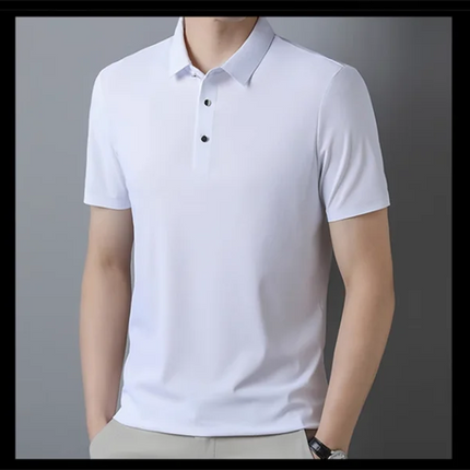 Summer New Men's Short Sleeve Ice Silk POLO Shirt Fashion Simple Men's Business Casual Pullover Large Size 5XL